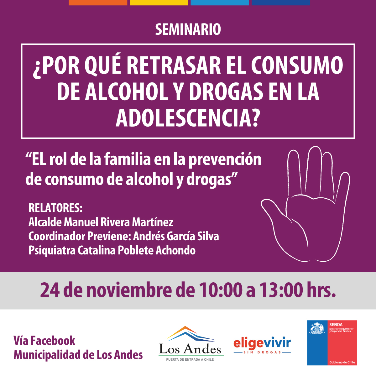 LOS ANDES: Municipalidad realizará seminario sobre prevención de drogas y alcohol en la adolescencia