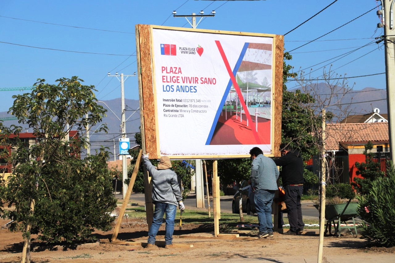 LOS ANDES: Iniciaron las obras de construcción de la Plaza Elige Vivir Sano