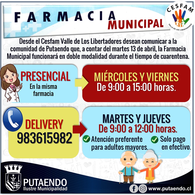 PUTAENDO: Exitosa iniciativa de la Farmacia Municipal de Putaendo que realiza delivery de medicamentos a adultos mayores