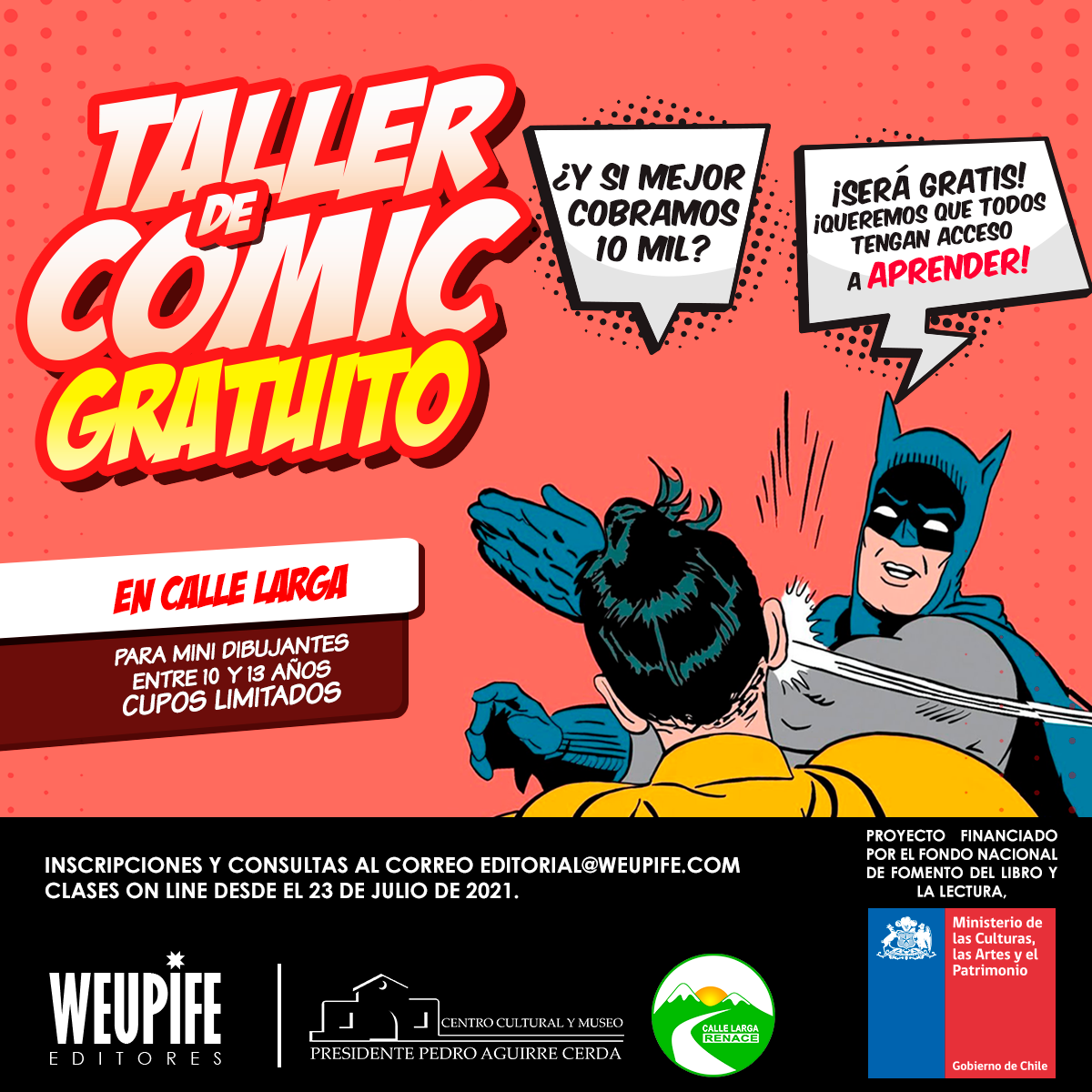 CALLE LARGA: Realizarán taller de cómic gratuito para menores entre 10 y 13 años