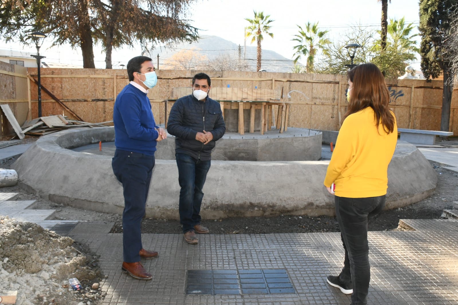 LOS ANDES: En plena ejecución se encuentran la construcción de la sede comunitaria El Bermejo y la reposición de la pileta plaza Centenario