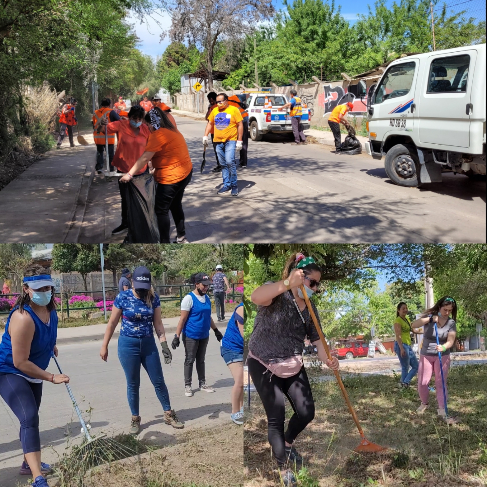 SAN ESTEBAN: Funcionarios municipales de San Esteban celebraron su día limpiando distintos sectores de la comuna