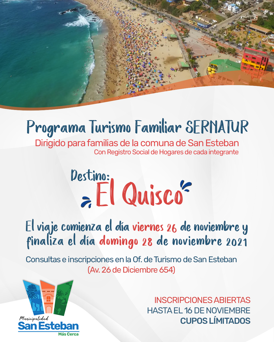 TURISMO: Municipio invita a todos los vecinos a inscribirse en el programa turismo familiar