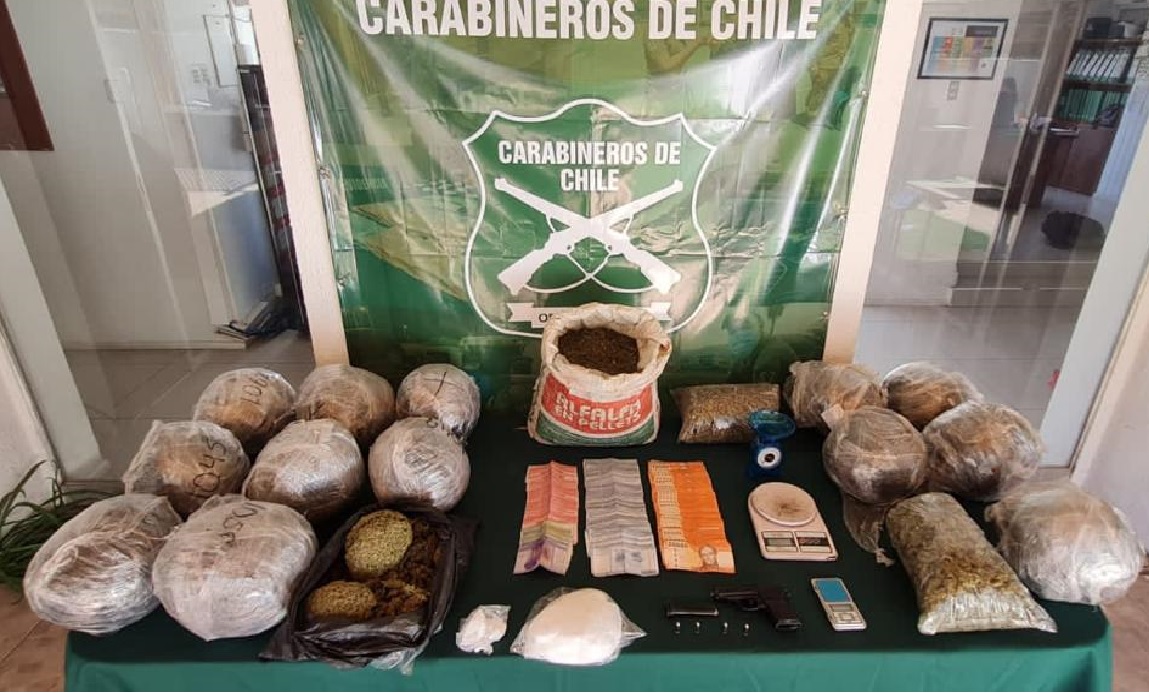 PUTAENDO: Carabineros del OS7 desbarata organización dedicada al tráfico de droga e incautan 19 kilos de marihuana elaborada y 300 gramos de clorhidrato de cocaína