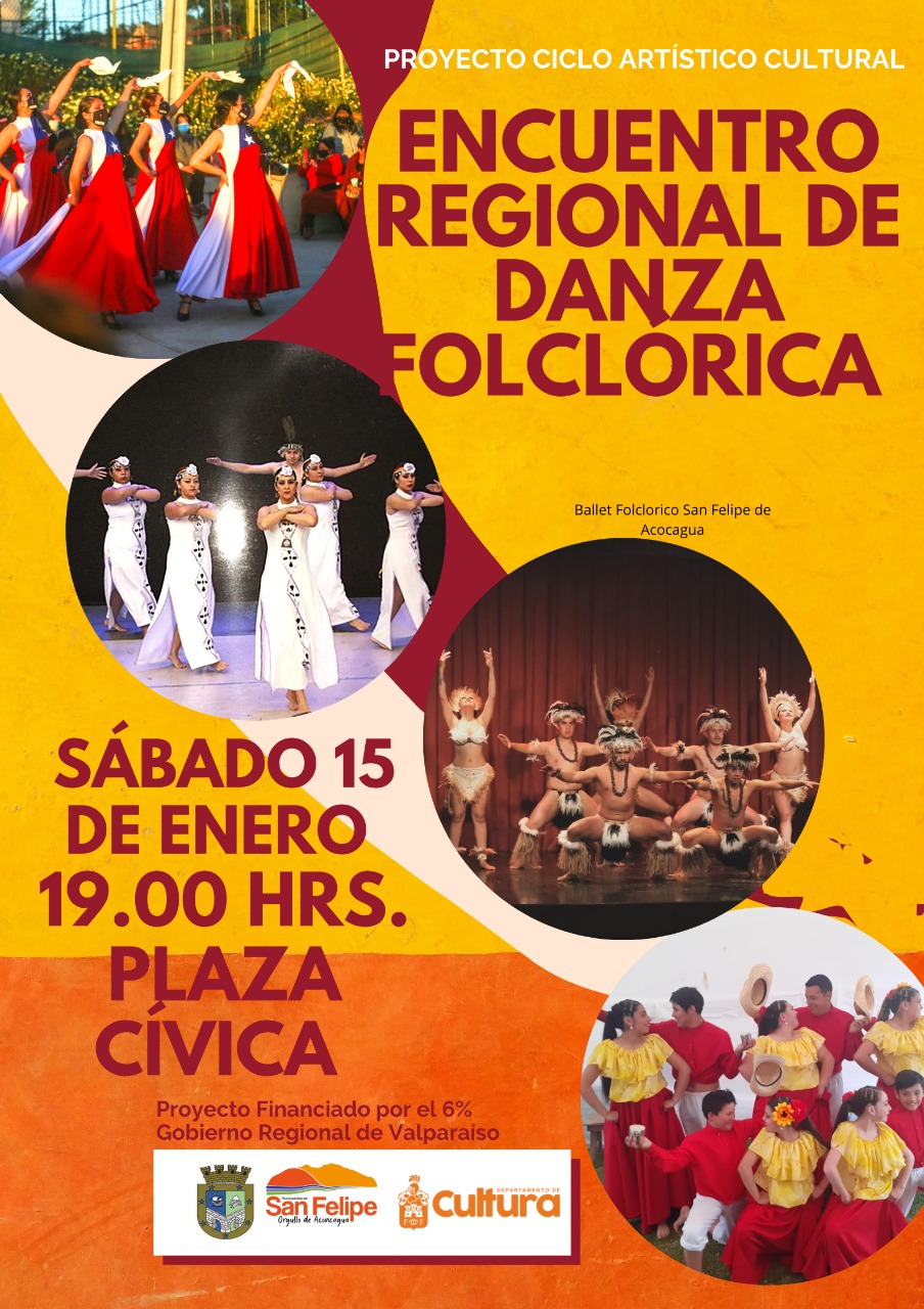 SAN FELIPE: Departamento de Cultura desarrolla este sábado 15 en Plaza Cívica Encuentro de Danza Folclórica