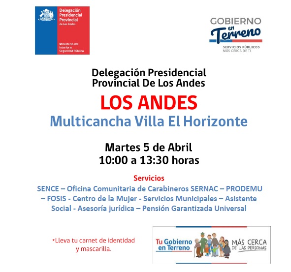 LOS ANDES:  En la Villa “El Horizonte” se realizara una nueva jornada del “Gobierno en Terreno”