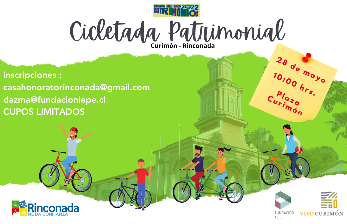 CURIMÓN: Cicletada patrimonial Curimon-Rinconada será protagonista en celebración del Día de los Patrimonios 2022