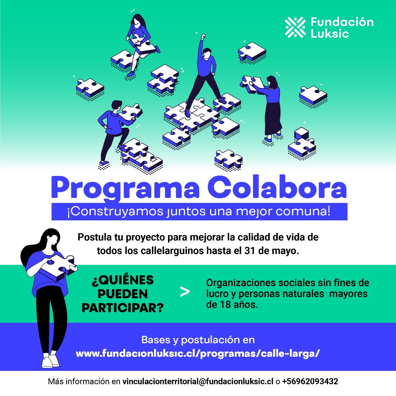 CALLE LARGA:  Fundación Luksic lanza programa “Colabora” en Calle Larga
