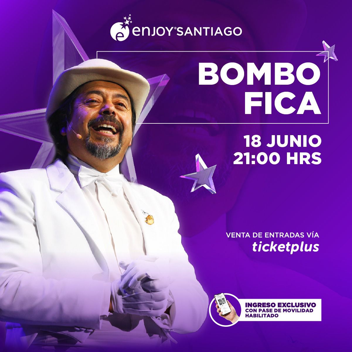 RINCONADA: BOMBO FICA ENJOY Santiago «Reiremos y será hermoso» Sábado 18 de junio, 21 horas