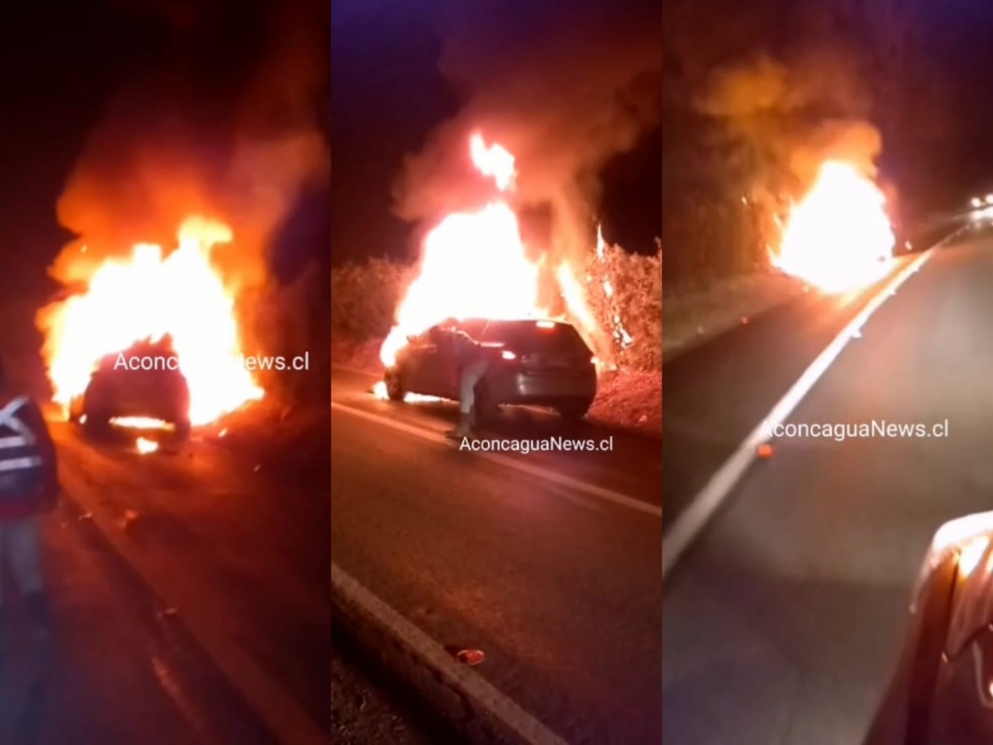CALLE LARGA: [VIDEO] Motociclista en estado grave tras ser colisionado por vehículo «moto se incendió debajo del auto tras ser arrastrada por varios metros»