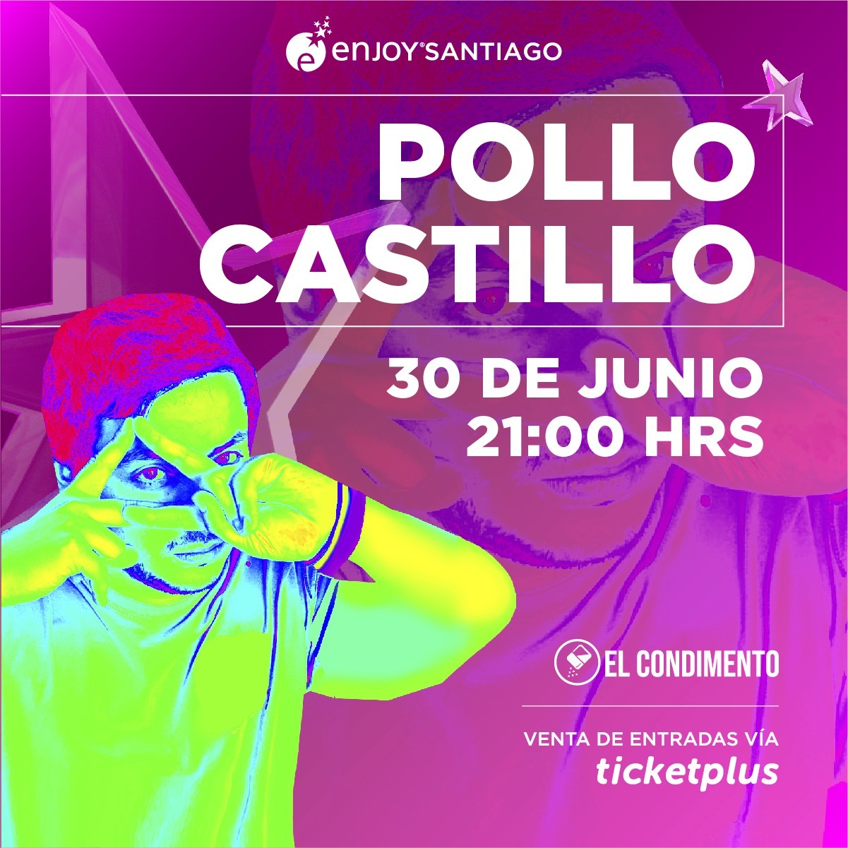 RINCONADA:  Pollo Castillo y fiesta Everybody Dance Now II serán el panorama para este fin de semana en Enjoy Santiago