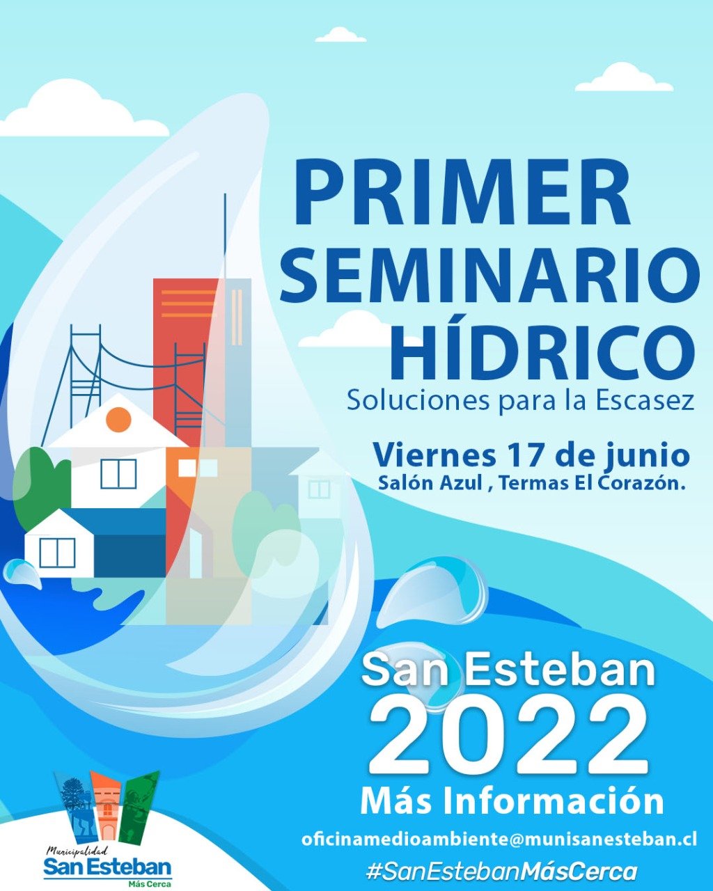SAN ESTEBAN:  Municipio de San Esteban desarrollará su primer seminario “soluciones para la escasez” que orientará sobre nuevas normativas y uso consciente del recurso hídrico