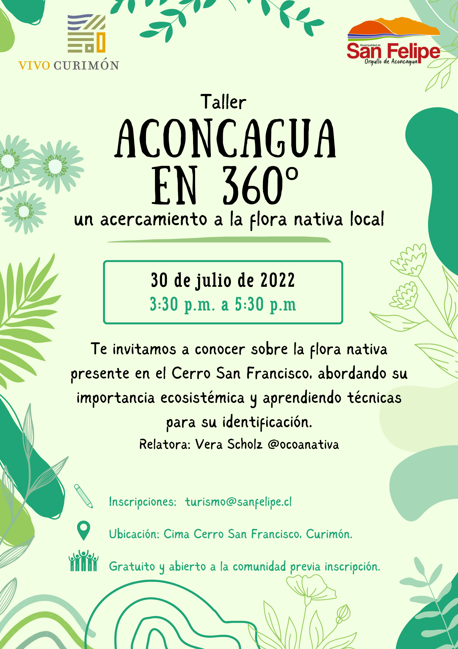 CURIMÓN: Cerro San Francisco de Curimón abre sus puertas para mostrar y enseñar sobre la flora nativa