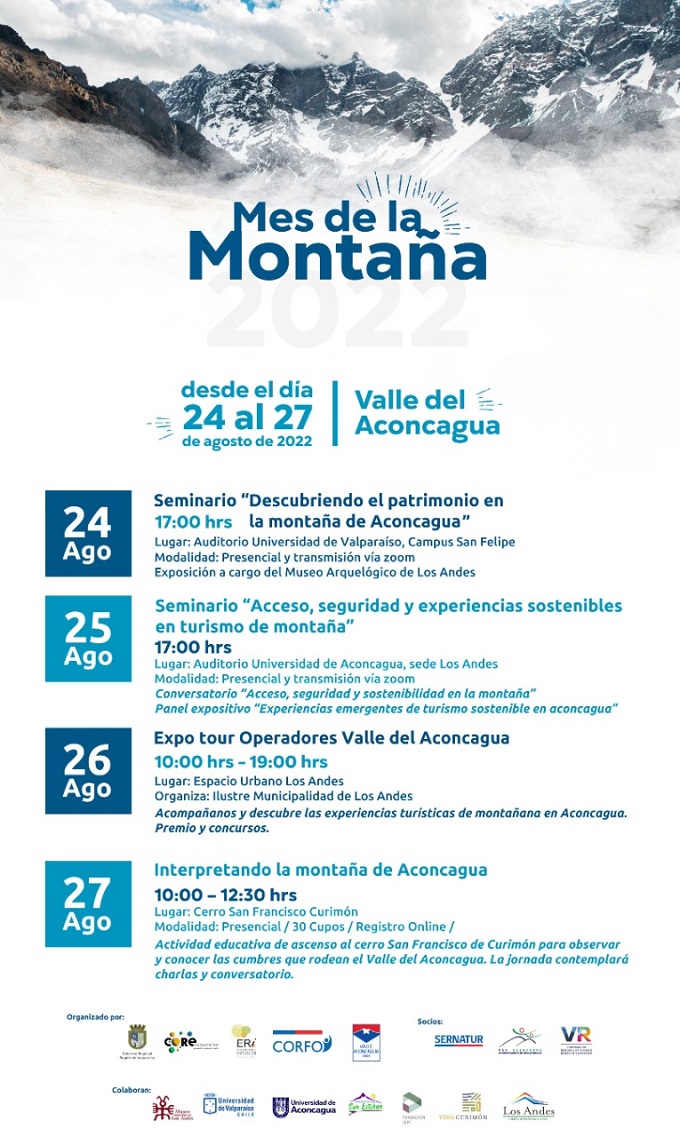 ACONCAGUA: Mes de la Montaña se celebrará con diversas actividades en Los Andes y San Felipe