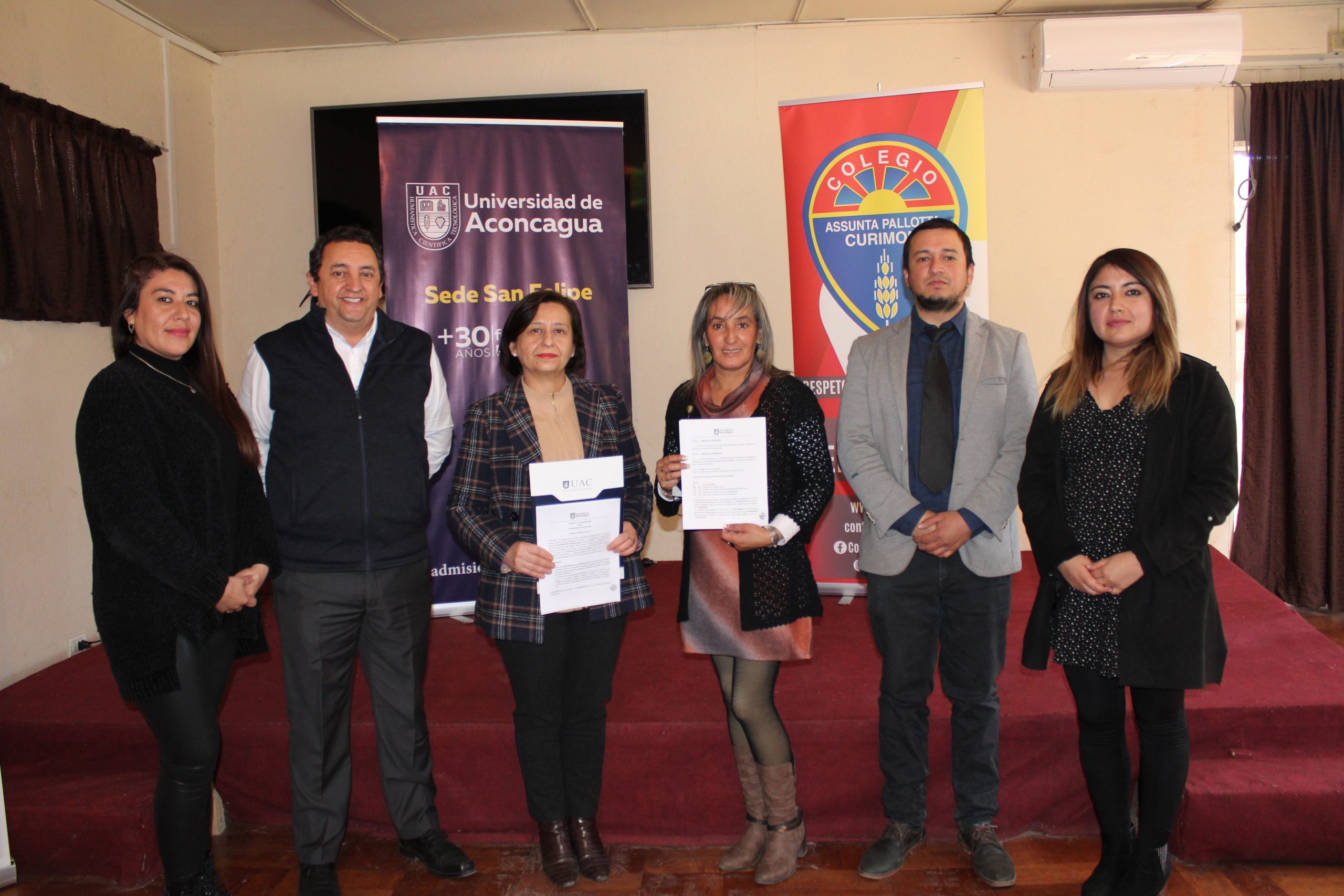 CURIMÓN: Colegio Assunta Pallota y Universidad Aconcagua firman convenio para apoyar acceso a la educación superior