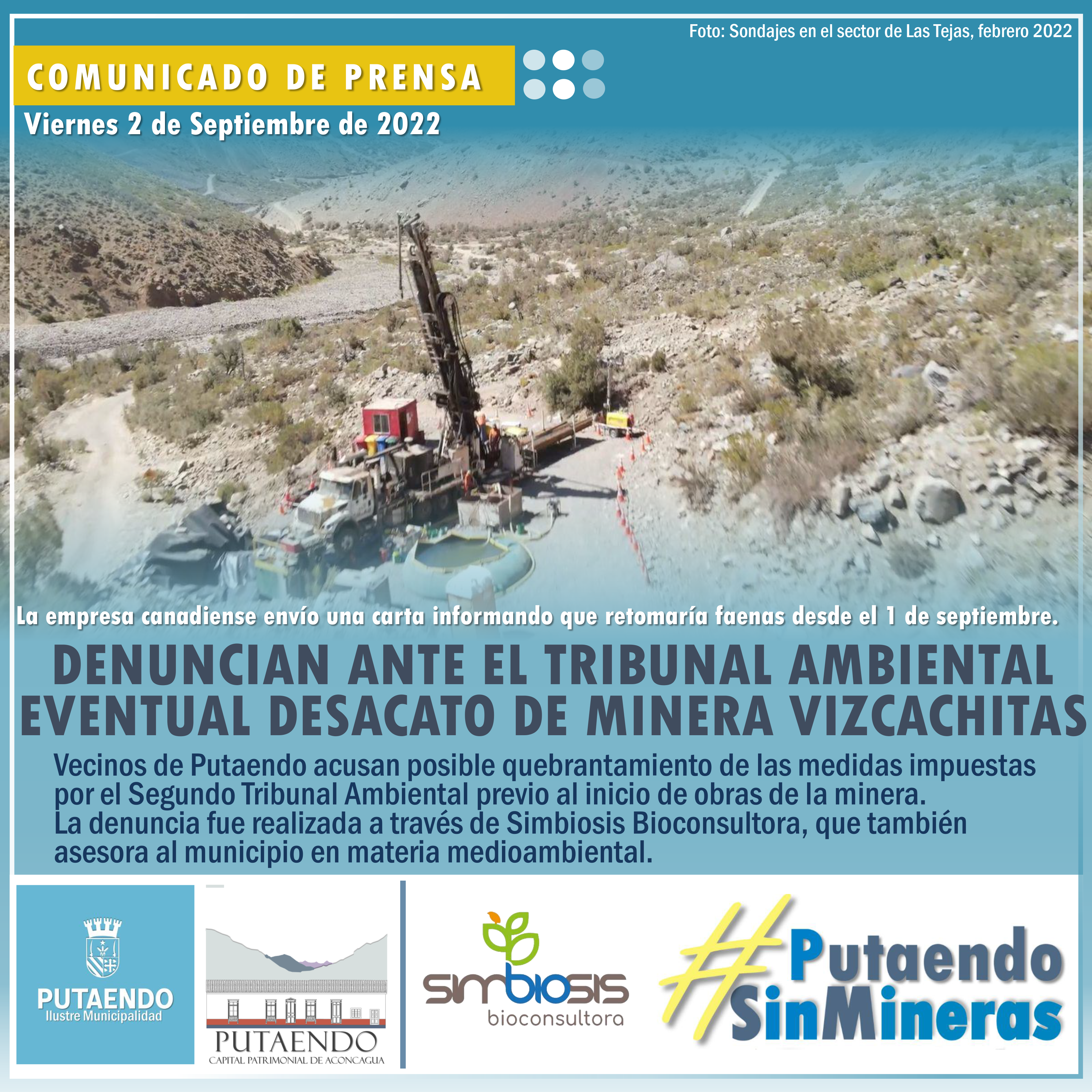 PUTAENDO: Ciudadanos de Putaendo presentan denuncia en Tribunal Ambiental por eventual desacato de Vizcachitas Holding