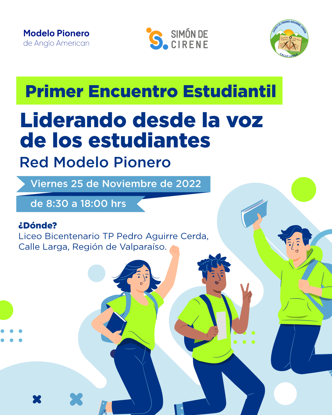 CALLE LARGA: Estudiantes de las regiones Metropolitana y de Valparaíso se reunirán en el primer encuentro de liderazgo estudiantil del Modelo Pionero