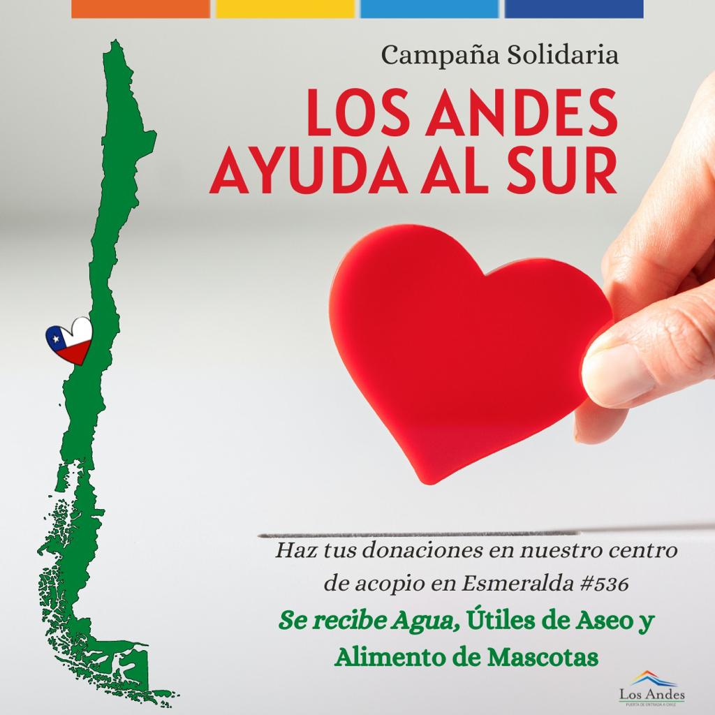 LOS ANDES: En Los Andes lanzan campaña solidaria en ayuda a los afectados por el incendio del sur del país