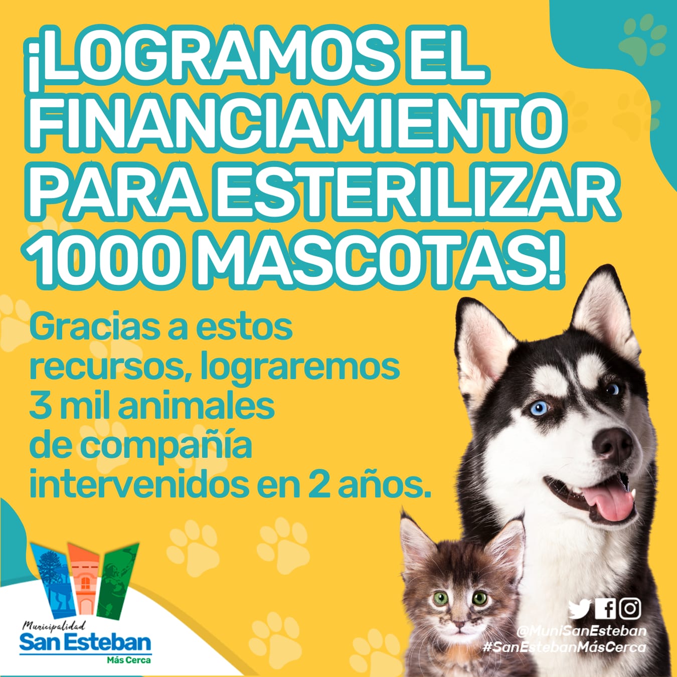 SAN ESTEBAN: Municipio de San Esteban obtuvo recursos para realizar mil esterilizaciones y llegarán a las 3 mil mascotas intervenidas en 2 años