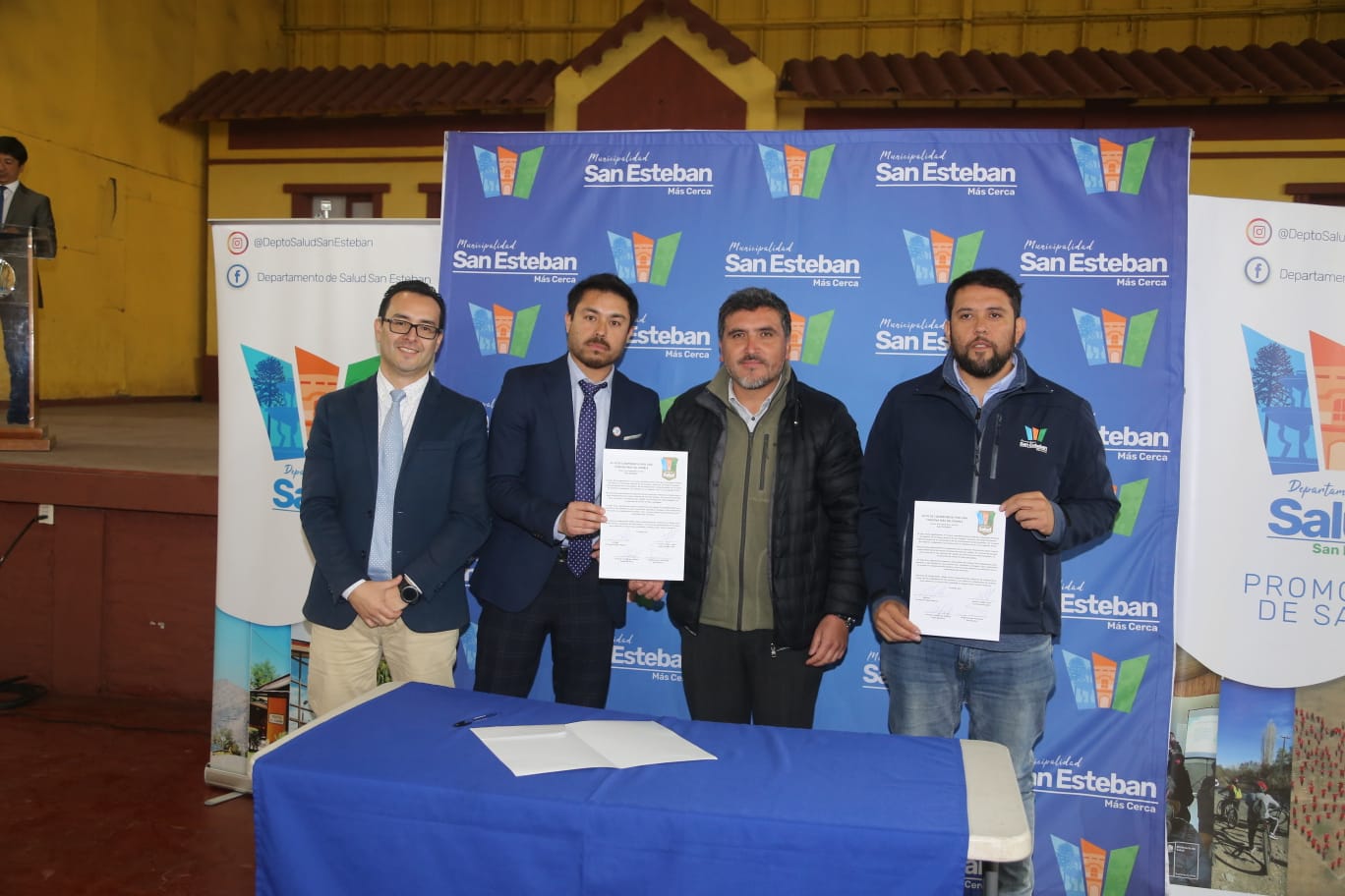 SAN ESTEBAN: Municipio de San Esteban y su Departamento de Salud firmaron compromiso por una comuna más saludable
