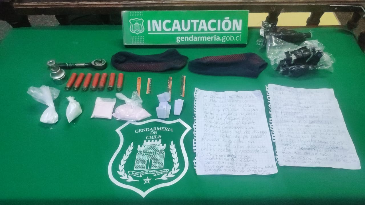 ACONCAGUA: Gendarmes incautan municiones y droga lanzadas a las cárceles de Los Andes y San Felipe