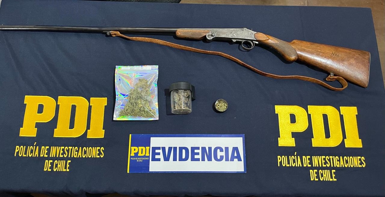 LOS ANDES: PDI desbarata foco de microtráfico en Los Andes e incauta escopeta