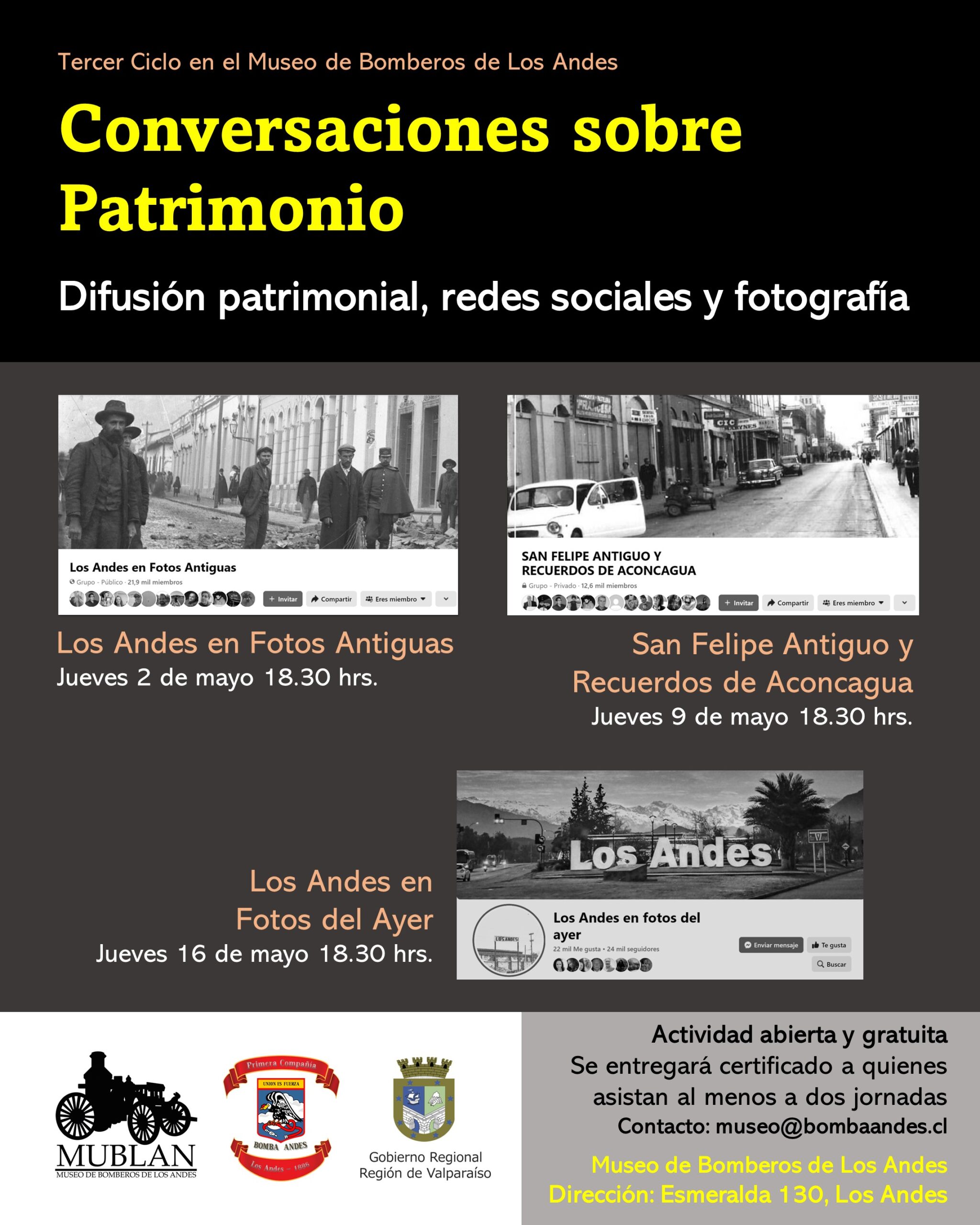 LOS ANDES: Museo de Bomberos de Los Andes y Bomba Andes invitan a Conversatorio sobre Patrimonio