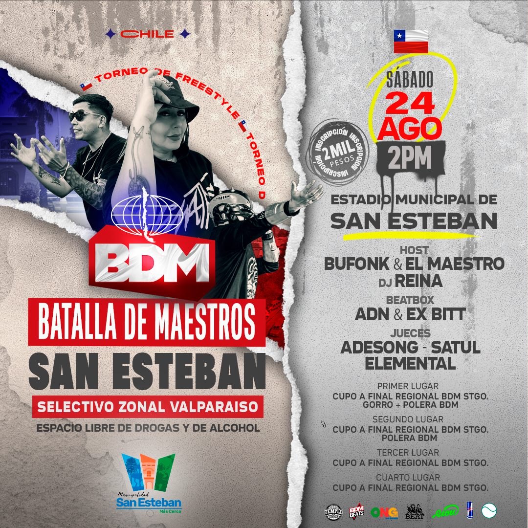 SAN ESTEBAN: Municipio de San Esteban y “Batalla de Maestros” desarrollarán el primer evento de improvisación masivo de la comuna