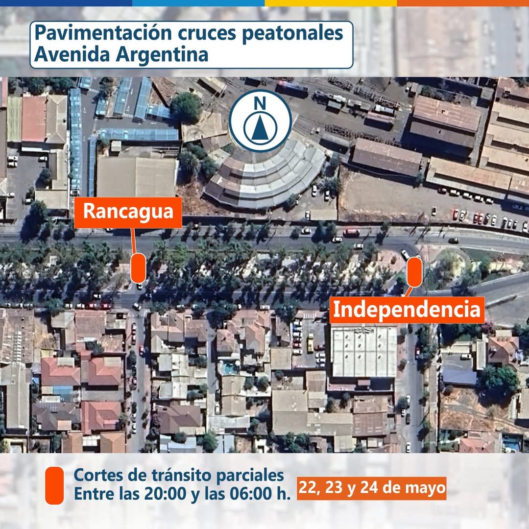 LOS ANDES: Comienzan obras de pavimentación de cruces peatonales en Avenida Argentina
