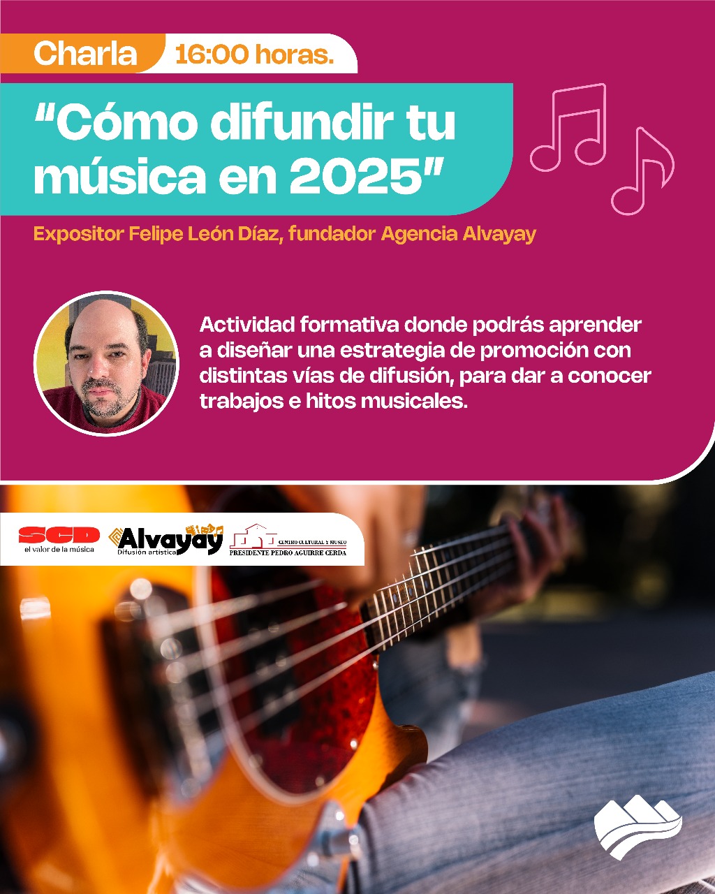 CALLE LARGA: Calle Larga abre sus puertas a la música: SCD ofrecerá jornada de atención personalizada y taller gratuito para artistas del Valle de Aconcagua