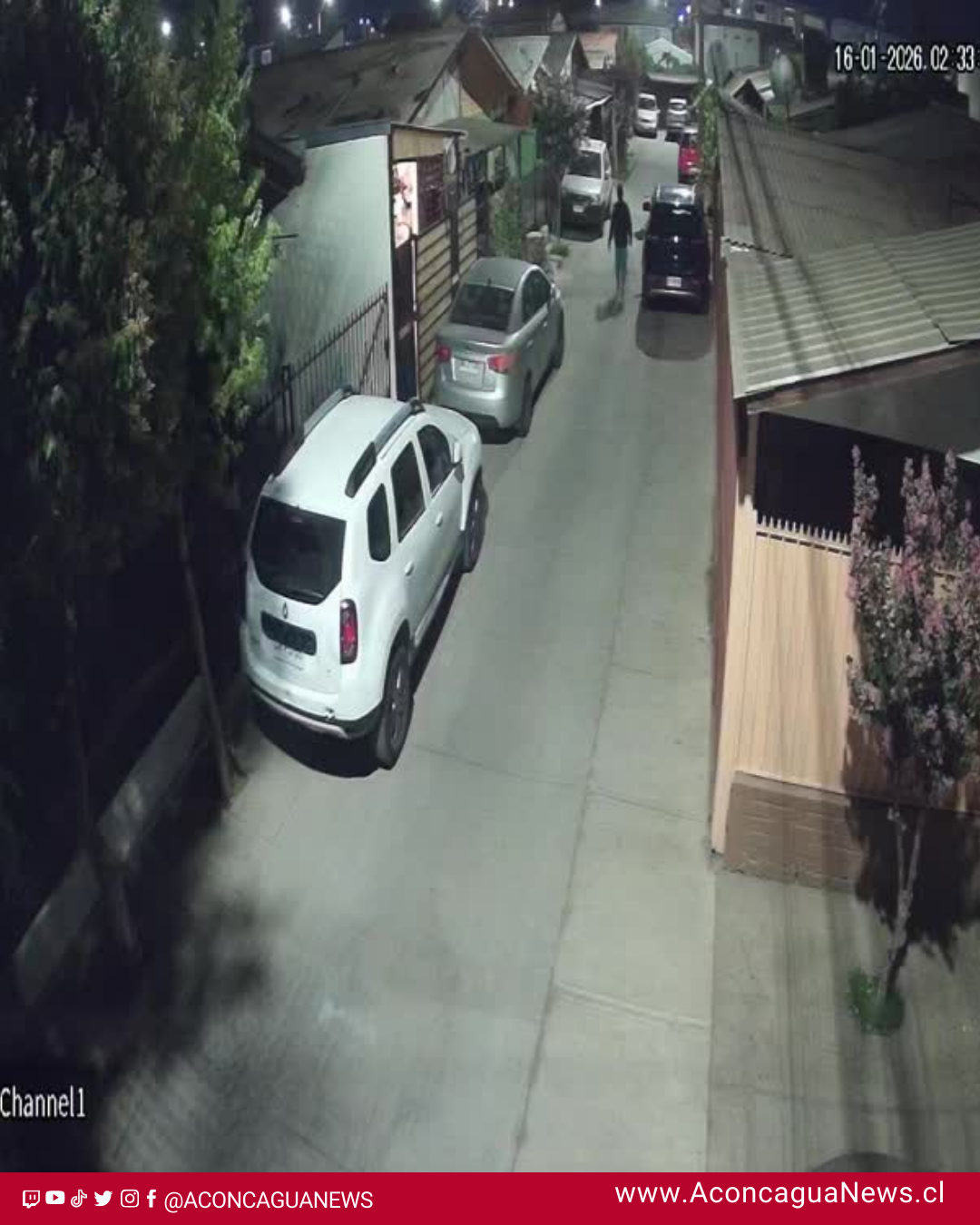 SAN FELIPE: [VIDEO] Video captado de madrugada muestra robo en villa Parque Alameda y genera preocupación entre vecinos