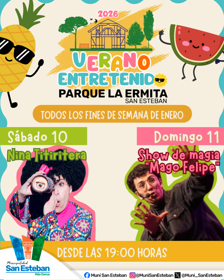 SAN ESTEBAN: Parque La Ermita de San Esteban se llenará de música y arte durante todos los fines de semana de enero