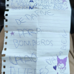 SANTA MARÍA: Una carta pequeña, un gesto gigante: el agradecimiento de una niña a Bomberos de Santa María en Ñipas