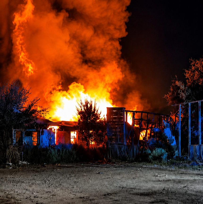 LLAY LLAY: Incendio destruyó por completo vivienda en sector El Salitre