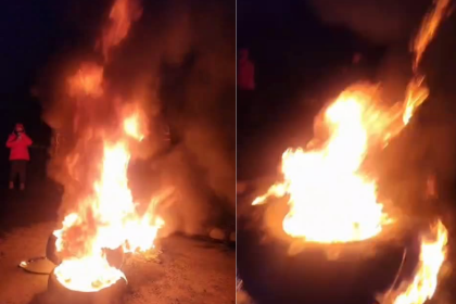 SANTA MARÍA: [VIDEO] Vecinos de La Higuera también se manifiestan por prolongado corte de energía eléctrica