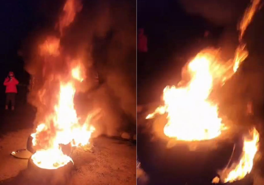 SANTA MARÍA: [VIDEO] Vecinos de La Higuera también se manifiestan por prolongado corte de energía eléctrica