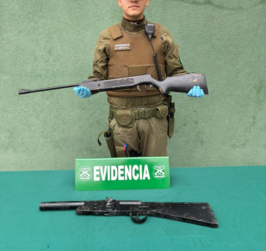SAN FELIPE: [VIDEO] Carabineros detiene a hombre por mantener escopeta artesanal durante procedimiento por violencia intrafamiliar