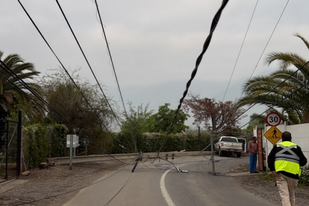 RINCONADA: Precaución por caída de poste y cables sobre la calzada en sector curva “El Jumbito”