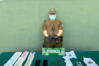 SAN FELIPE: Dos detenidos tras fiscalización en sector de Toma Yevide: incautaron arma, municiones, cocaína y marihuana