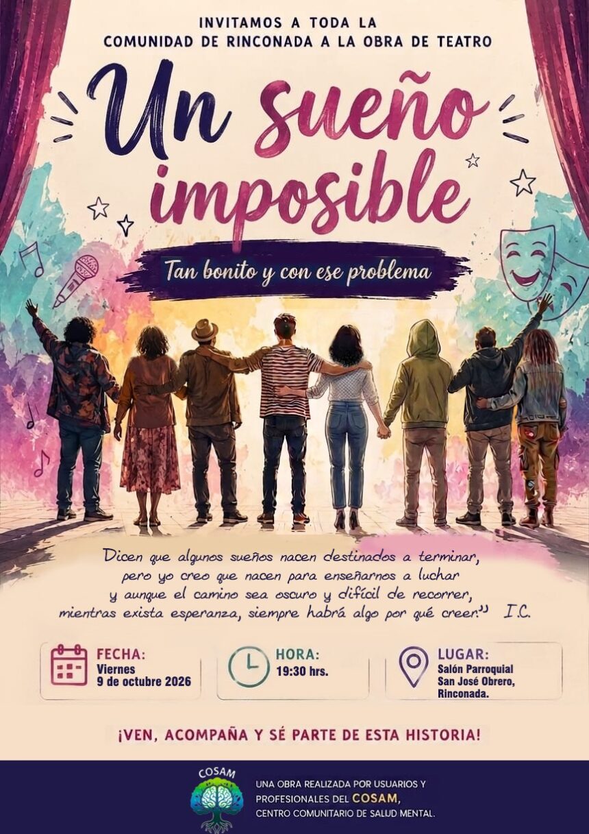 RINCONADA: Obra de teatro “Un sueño imposible” se presentará este viernes en el marco del Mes de la Salud Mental