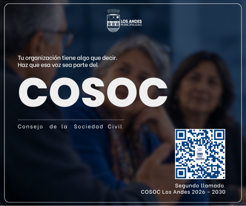 LOS ANDES: Municipio de Los Andes convoca a organizaciones de la comuna a participar en elecciones del COSOC 2026-2030