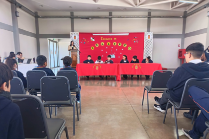ACONCAGUA: Estudiantes de primero básico a cuarto medio participan en concurso de deletreo en el Colegio Santa María de Aconcagua.